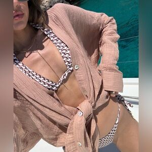 Monday swimwear Barcelona linen tunic coverup